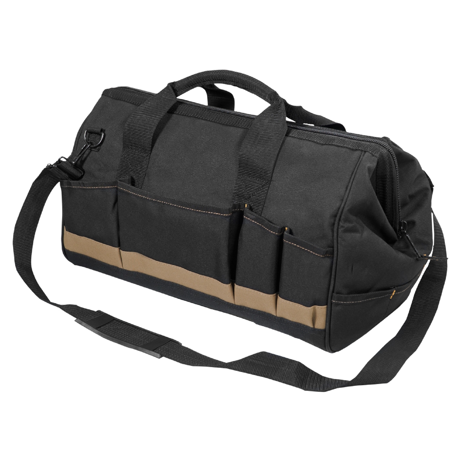 CLC 11 in. W X 12 in. H Polyester Tool Bag 25 pocket Black/Tan 1 pc - Jamoozus