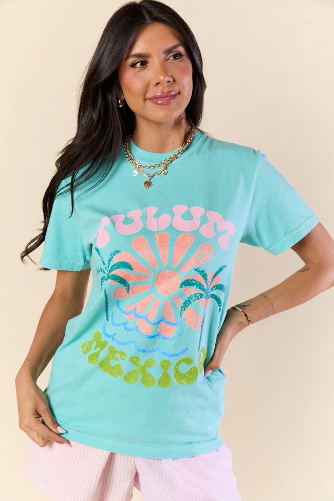 Tulum Mexico Mint Graphic Tee - Jamoozus