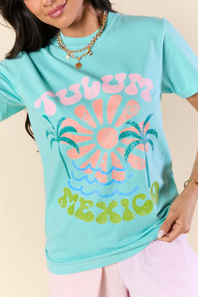 Tulum Mexico Mint Graphic Tee - Jamoozus