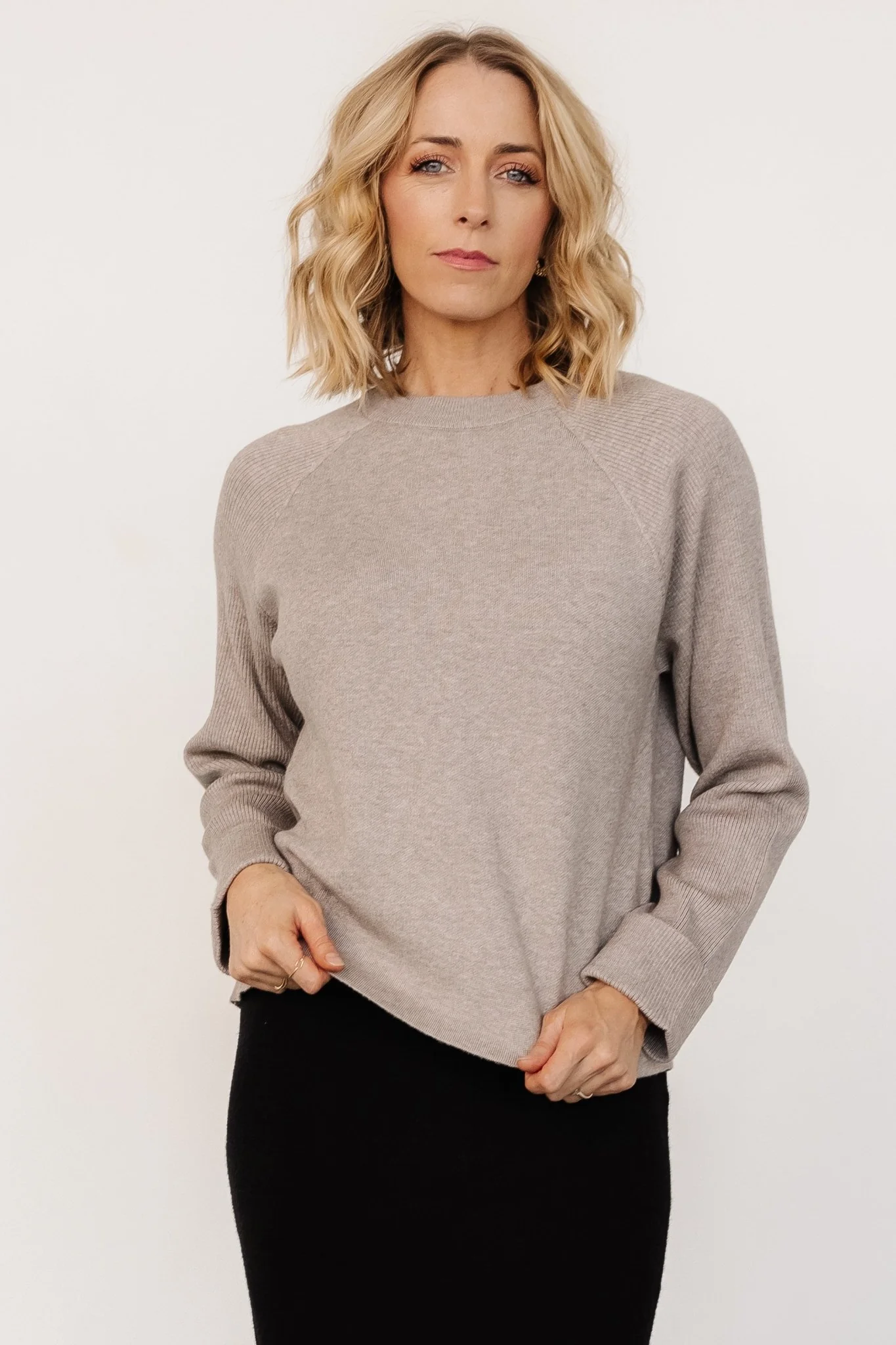 Helena Knit Sweater | Stone - Jamoozus