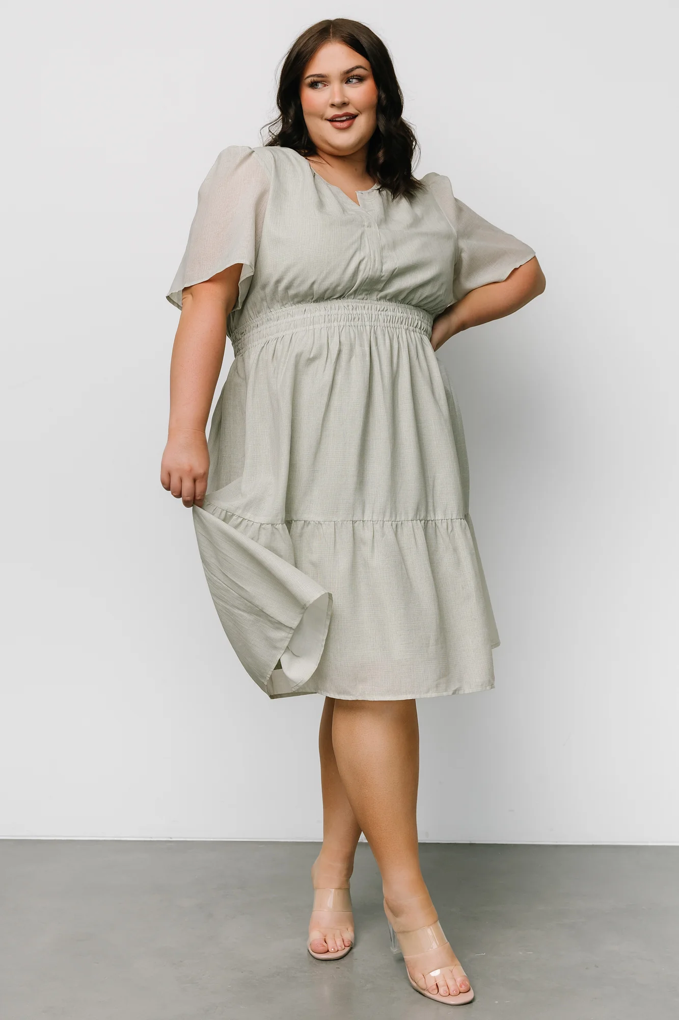 Dita Short Dress | Sage - Jamoozus