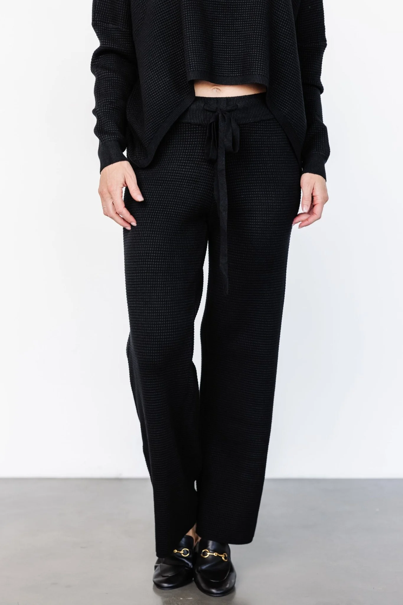 Owen Waffle Pants | Black - Jamoozus