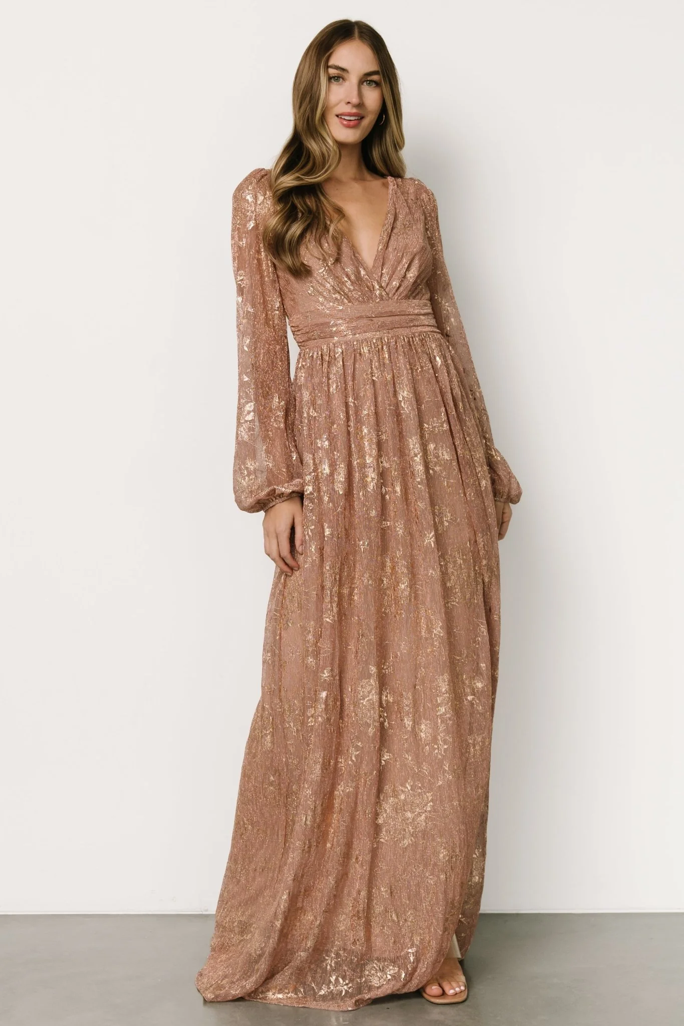 Charlene Maxi Dress | Rose Gold - Jamoozus