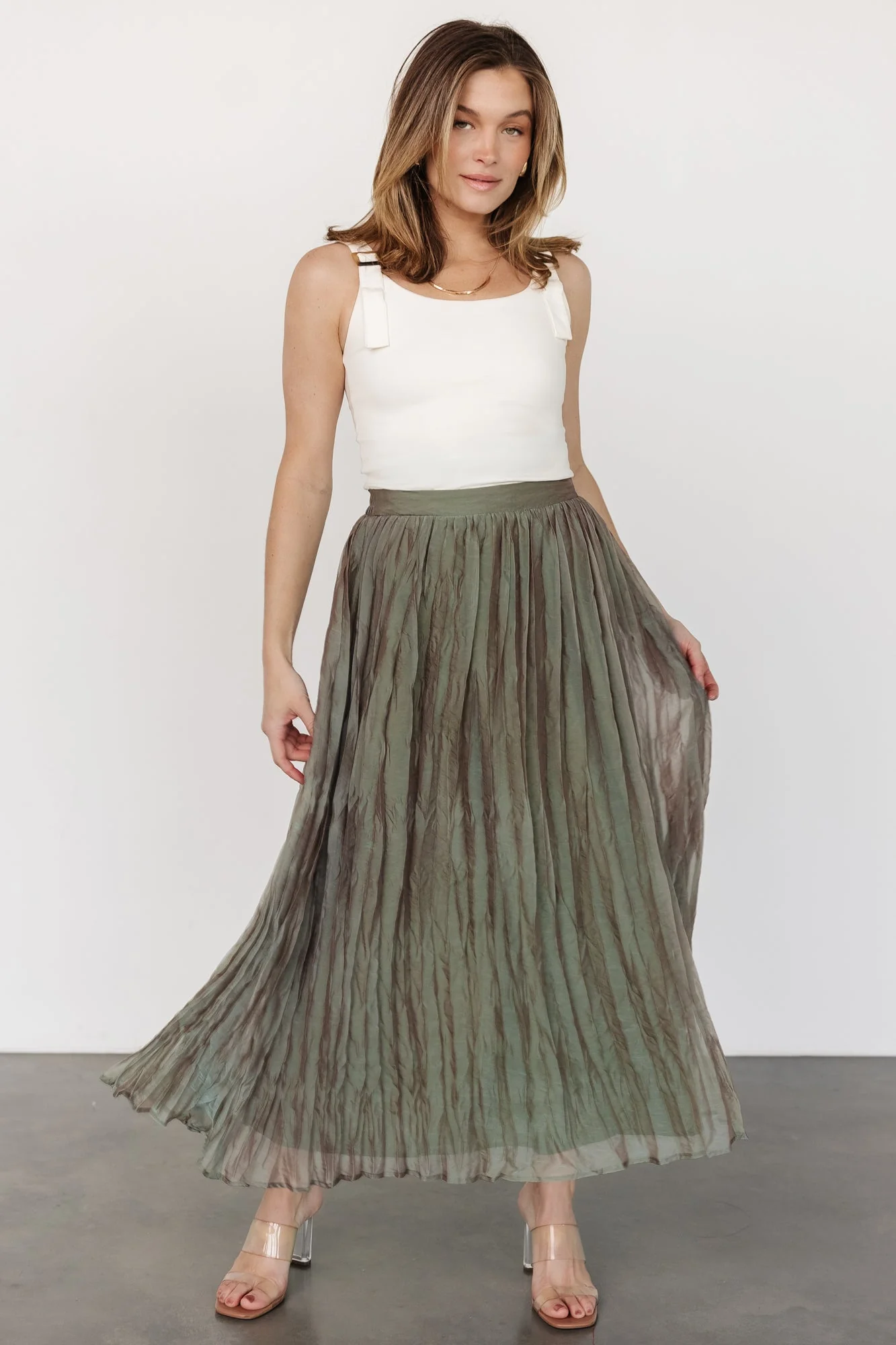 Cyra Midi Skirt | Sage - Jamoozus
