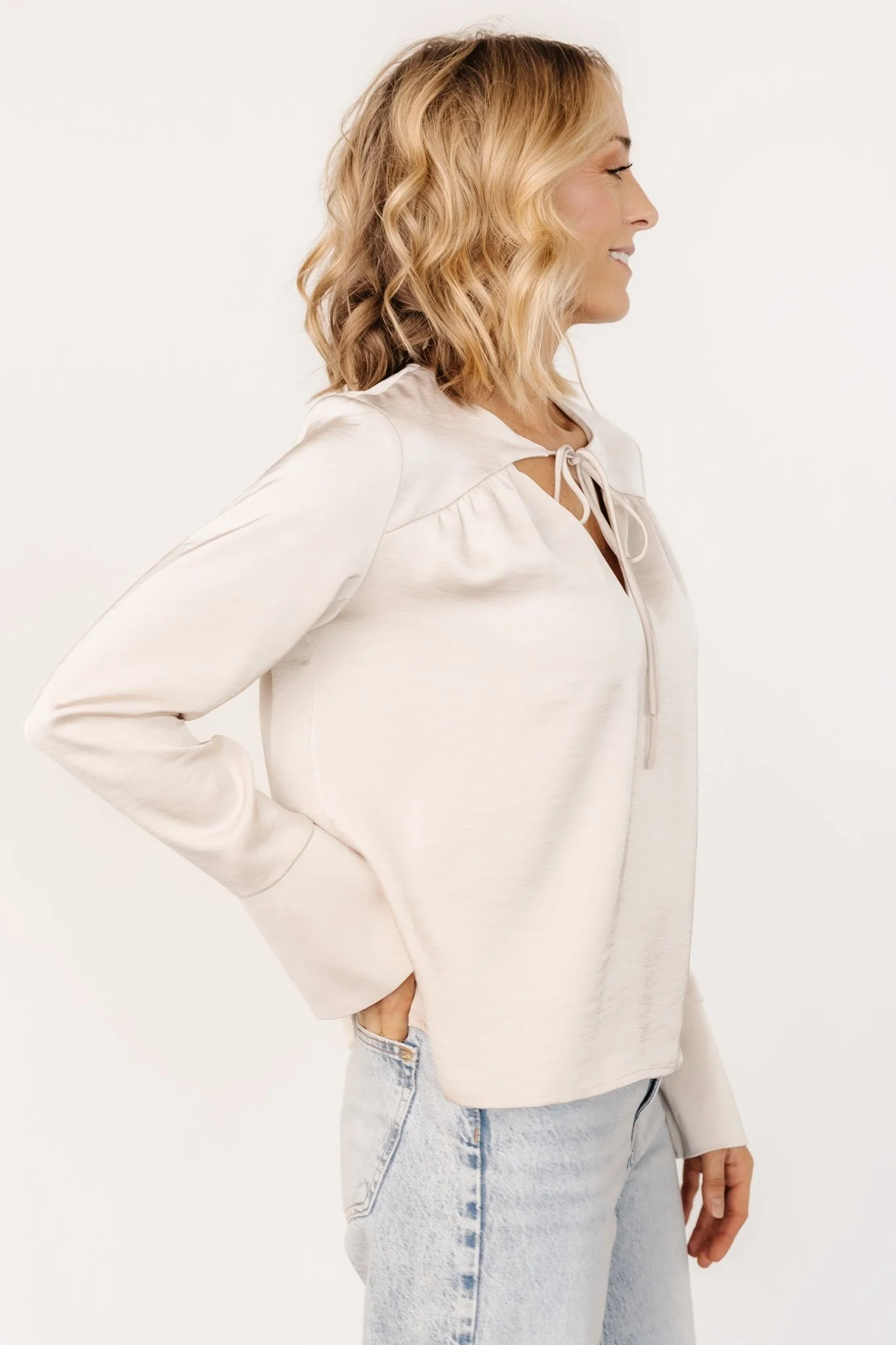 Westminster Satin Top | Pearl - Jamoozus