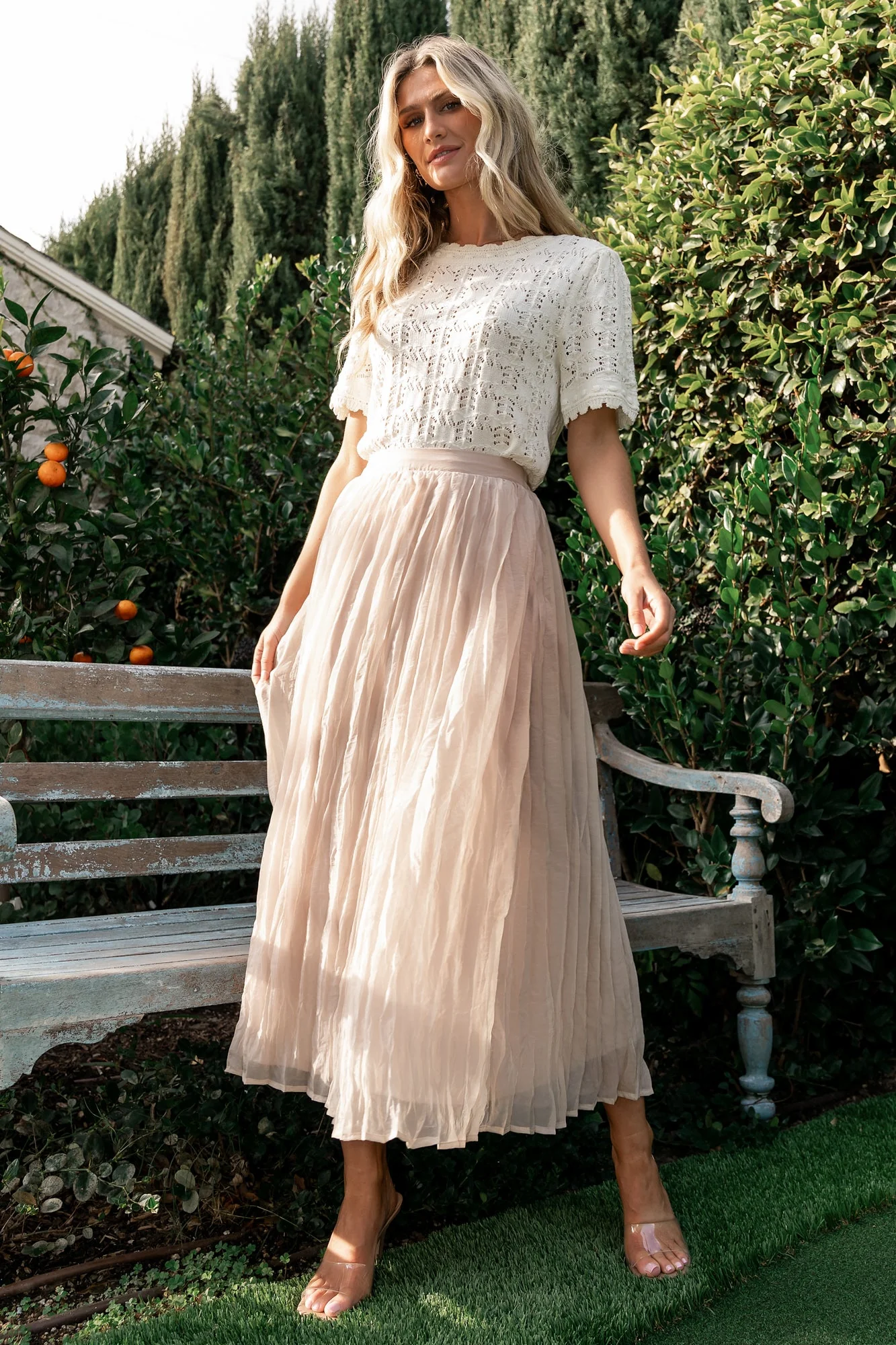 Cyra Midi Skirt | Natural - Jamoozus