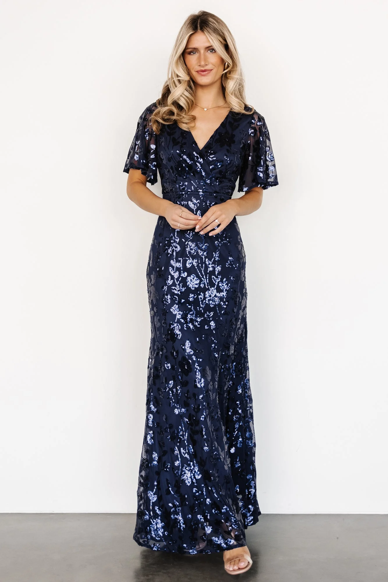 Esme Sequin Dress | Navy - Jamoozus