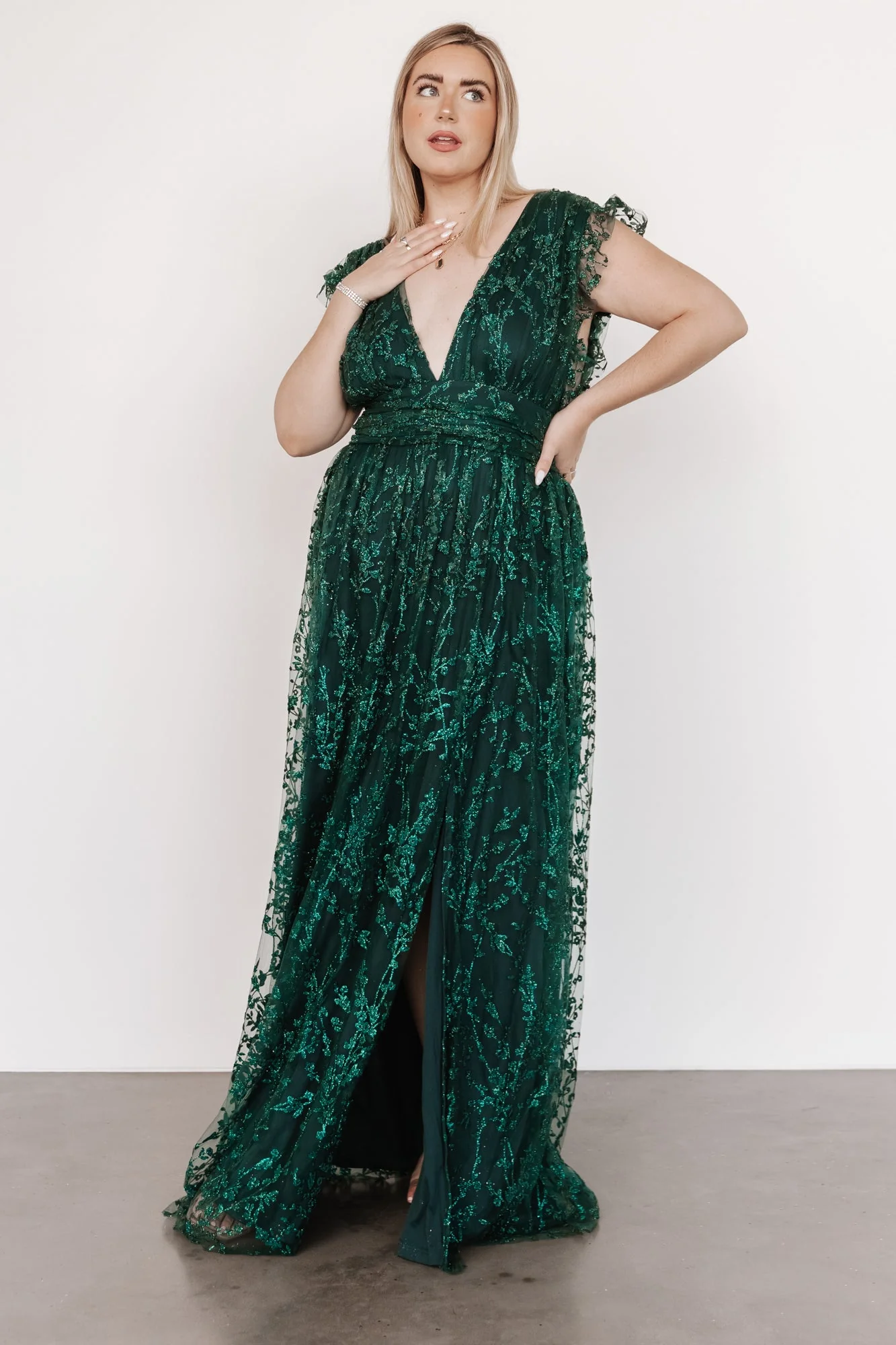 Arlene Shimmer Gown | Emerald - Jamoozus
