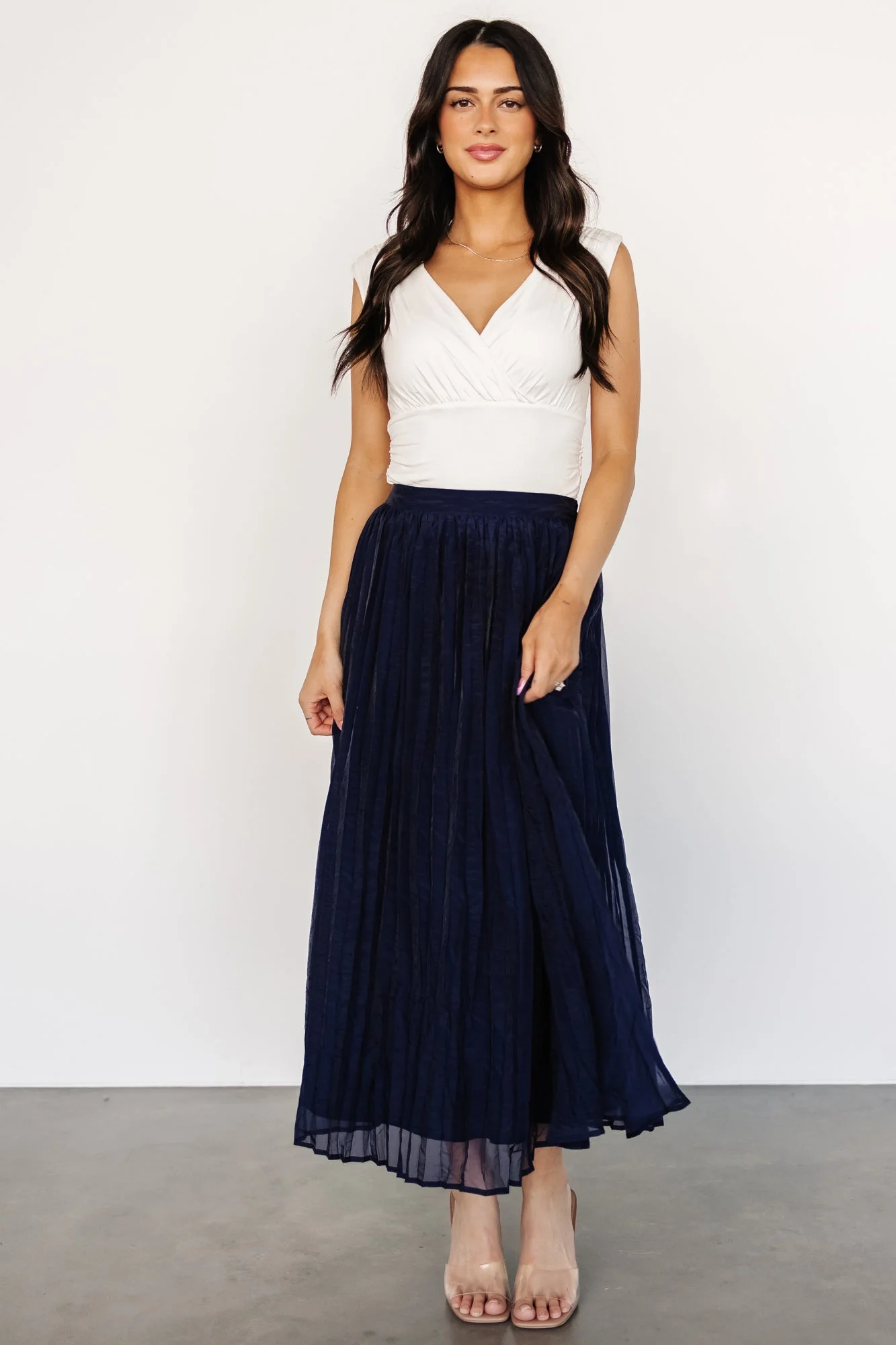 Cyra Midi Skirt | Navy - Jamoozus
