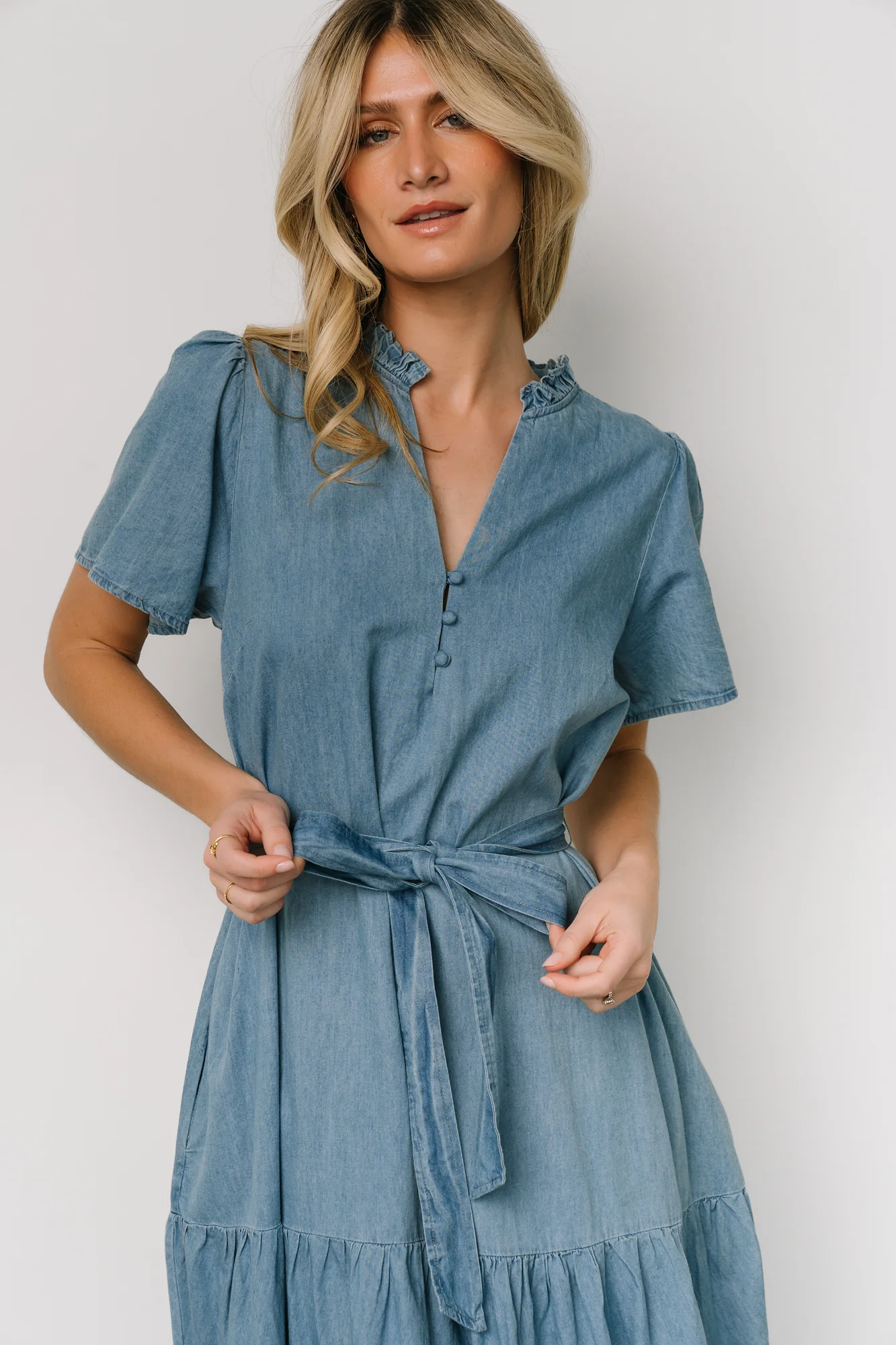 Lisa Midi Dress | Chambray - Jamoozus