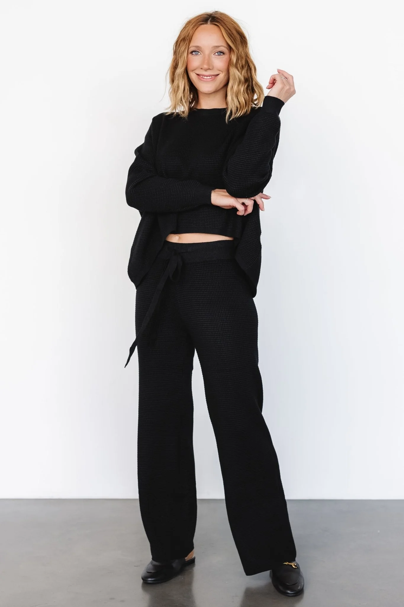 Owen Waffle Pants | Black - Jamoozus