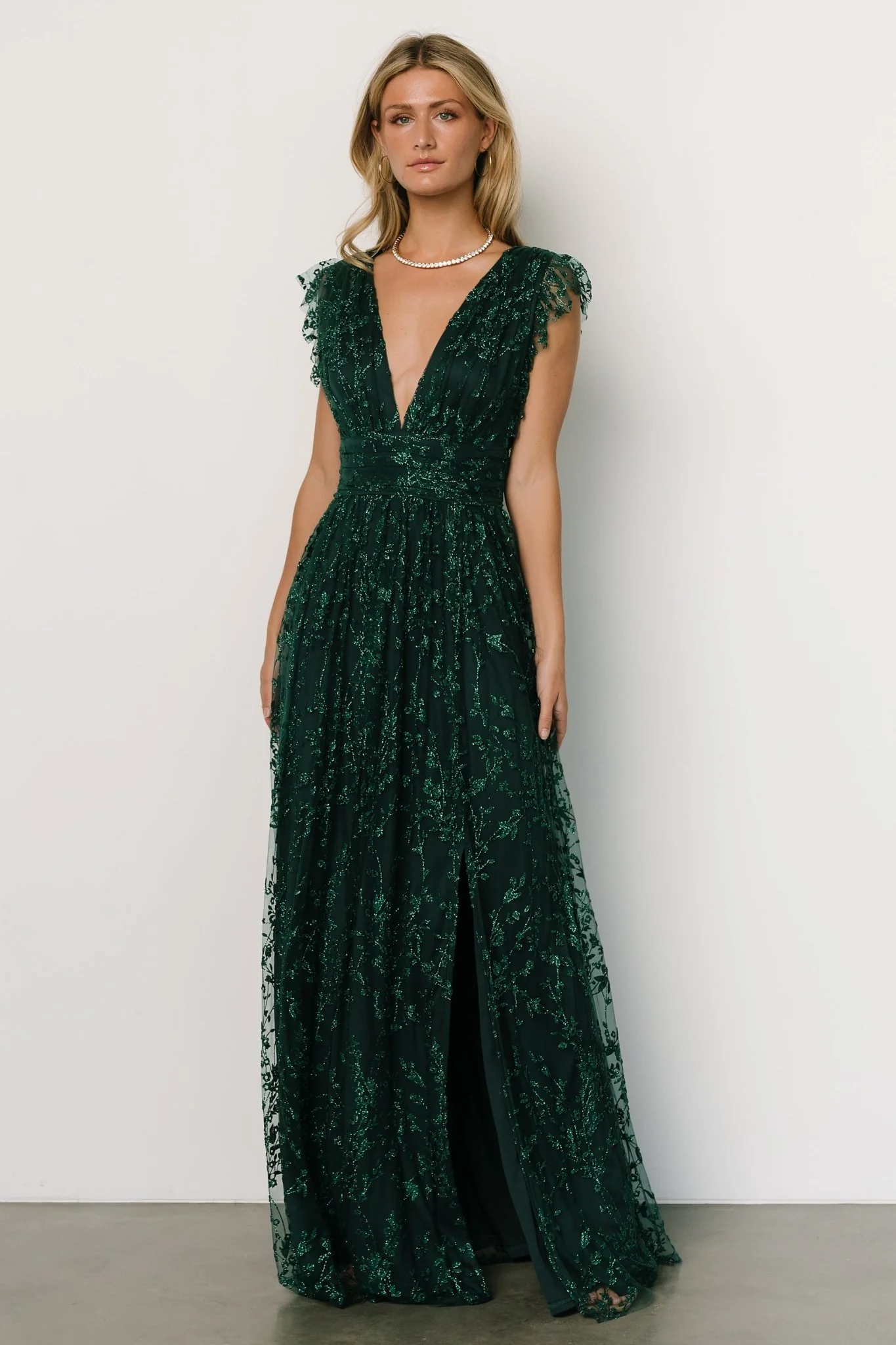 Arlene Shimmer Gown | Emerald - Jamoozus