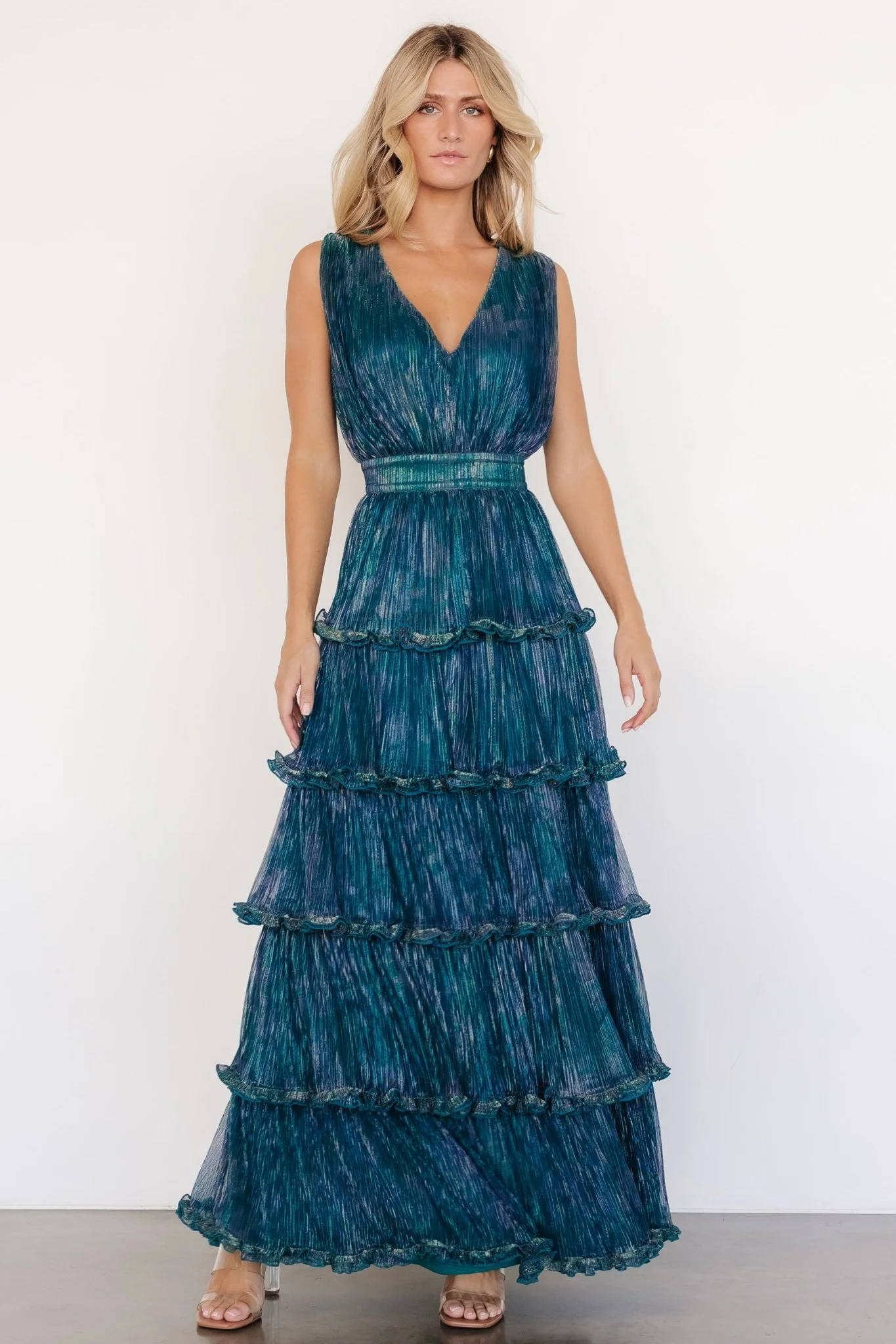 Quentin Shimmer Dress | Teal + Purple - Jamoozus