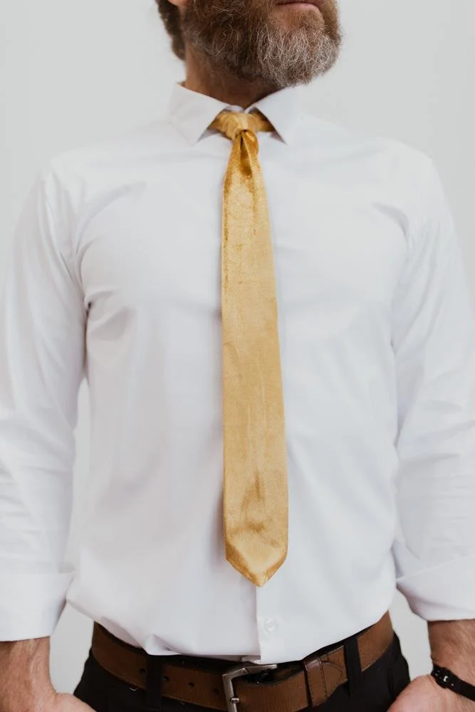 Classic Velvet Tie | Gold - Jamoozus