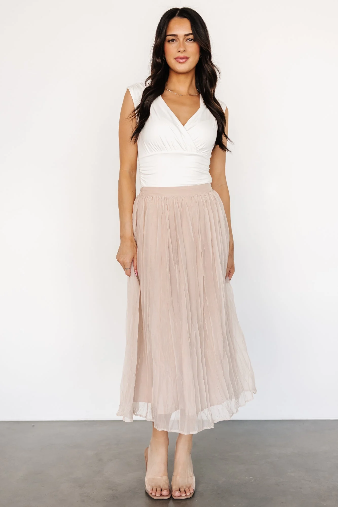 Cyra Midi Skirt | Natural - Jamoozus