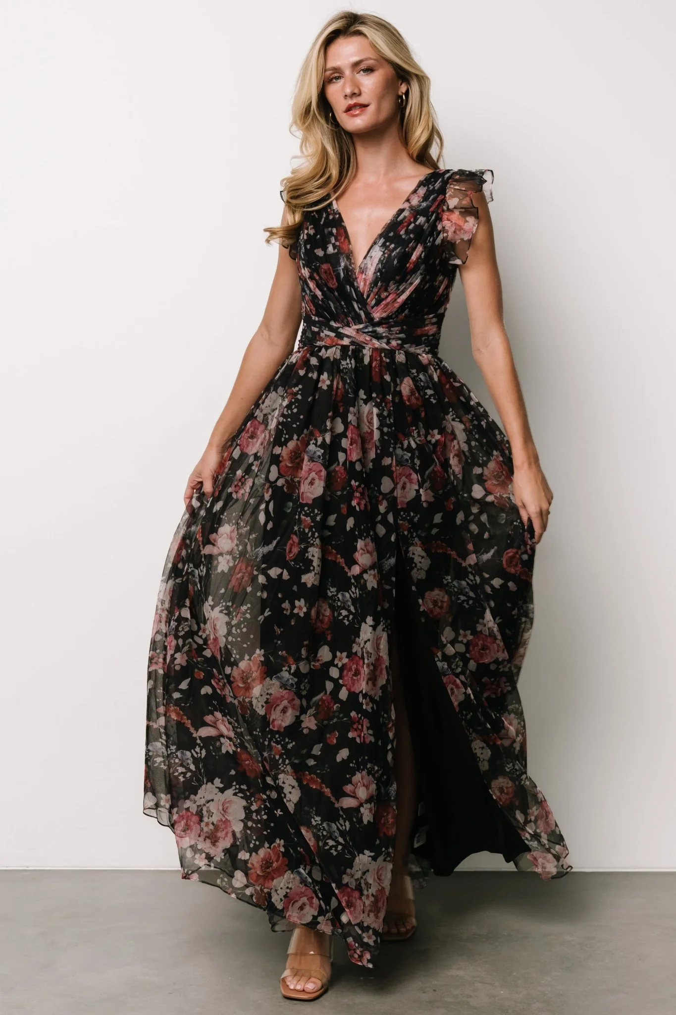 Dimitra Maxi Dress | Black Floral - Jamoozus