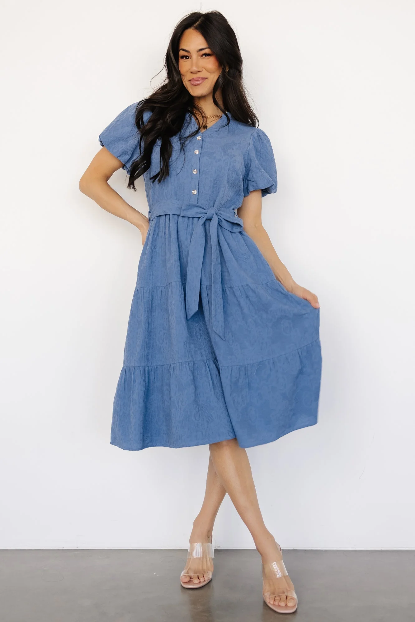 Philippa Midi Dress | Blue - Jamoozus