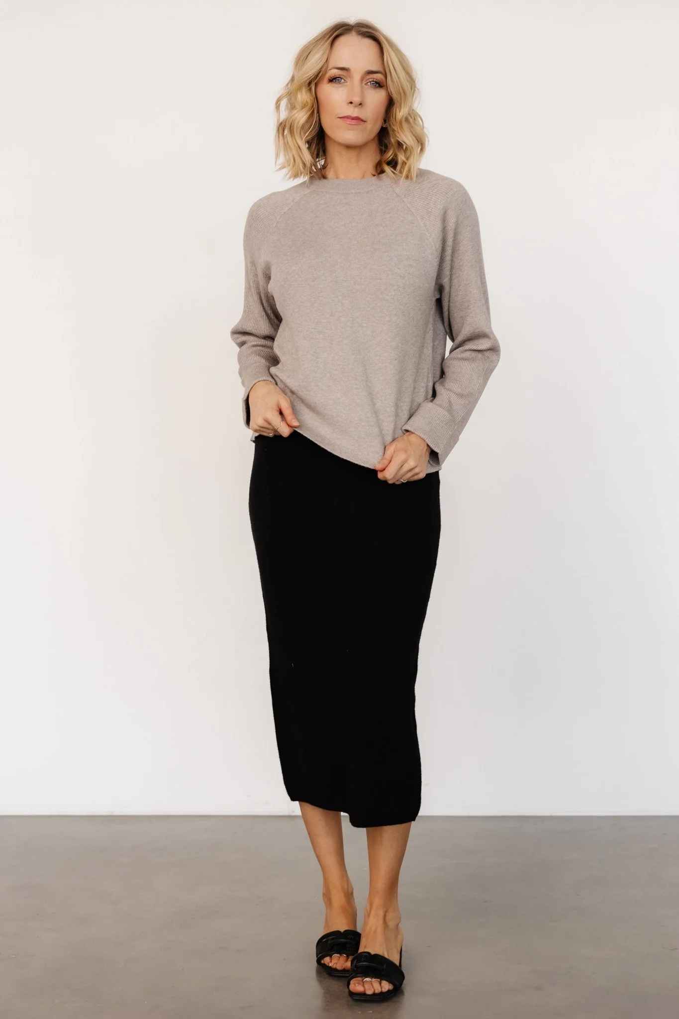 Alonso Knit Midi Skirt | Black - Jamoozus
